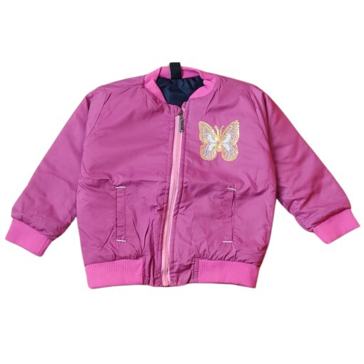 Girl's Bomber Jacket Butterfly- Pink