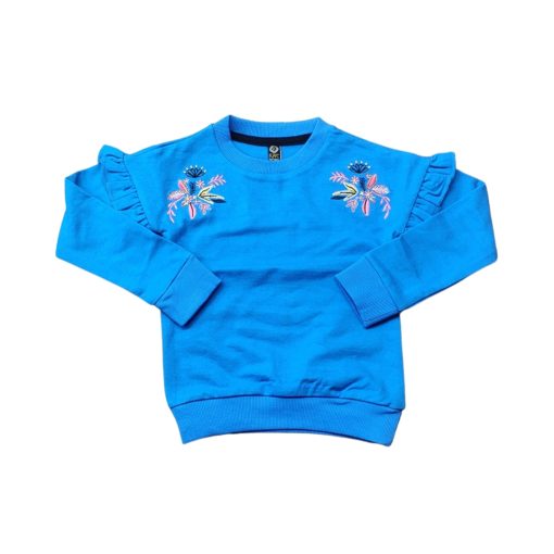 Girl's Embroidered Sweatshirt - Blue