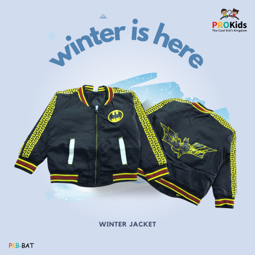 Boy's Batman Bomber Jacket- Black